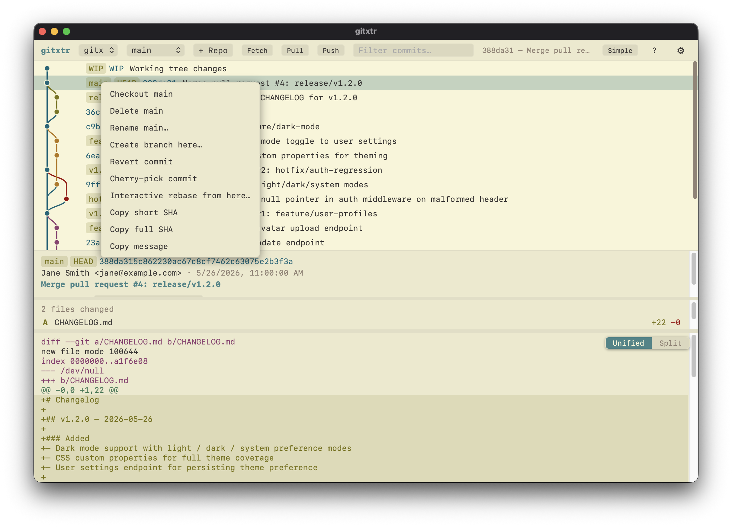gitxtr screenshot