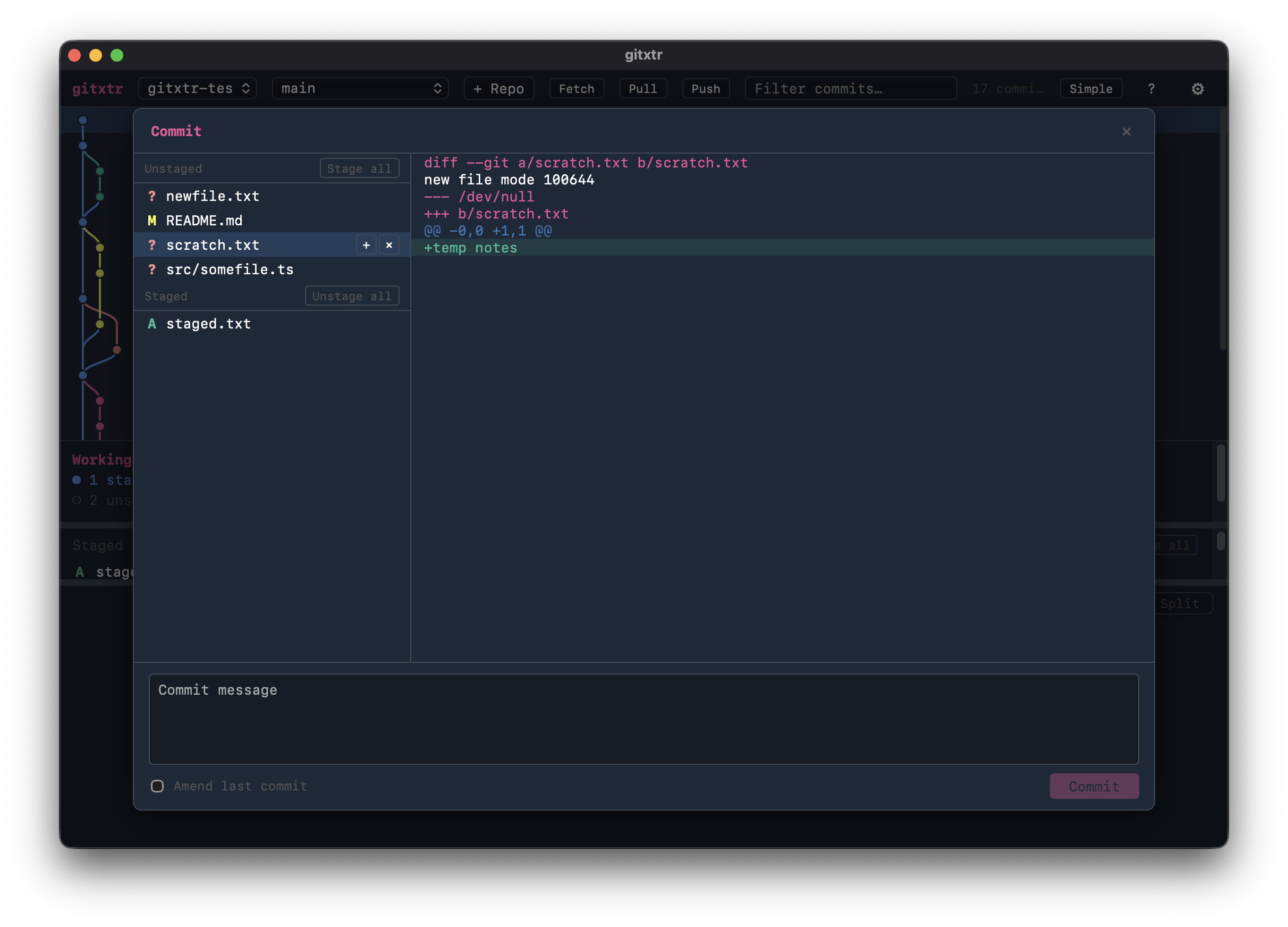 gitxtr screenshot